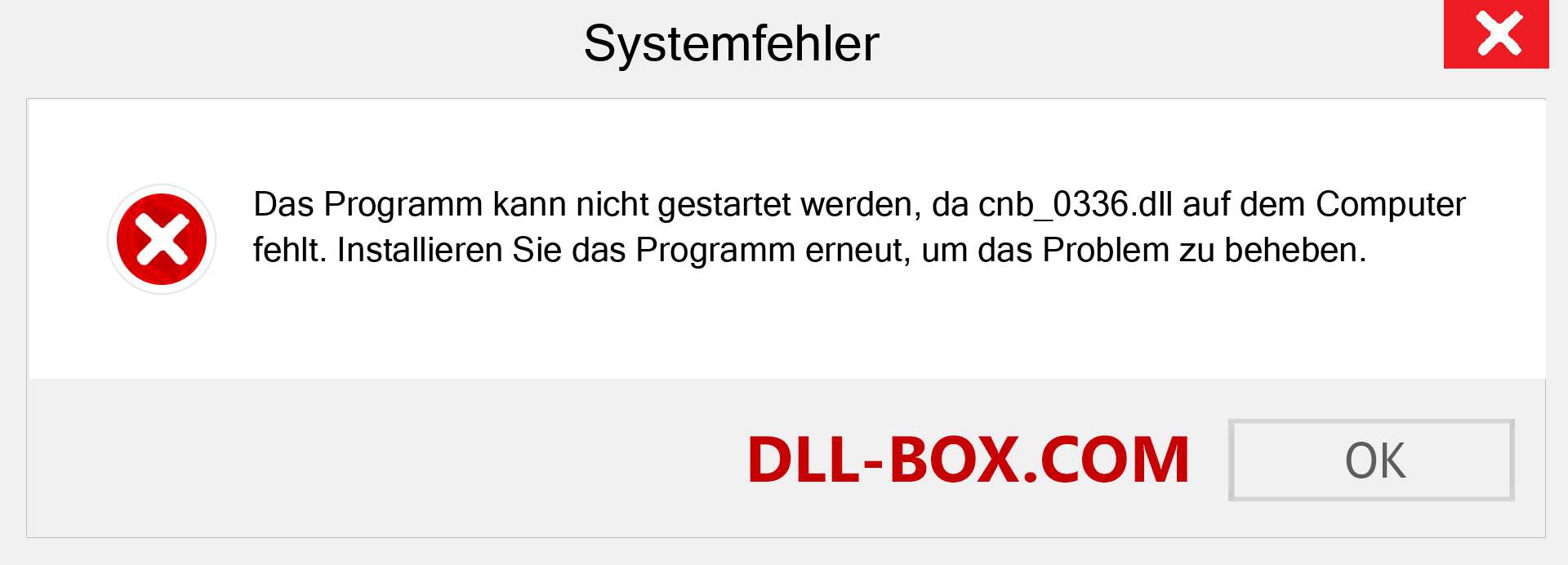 cnb_0336.dll-Datei fehlt?. Download für Windows 7, 8, 10 - Fix cnb_0336 dll Missing Error unter Windows, Fotos, Bildern