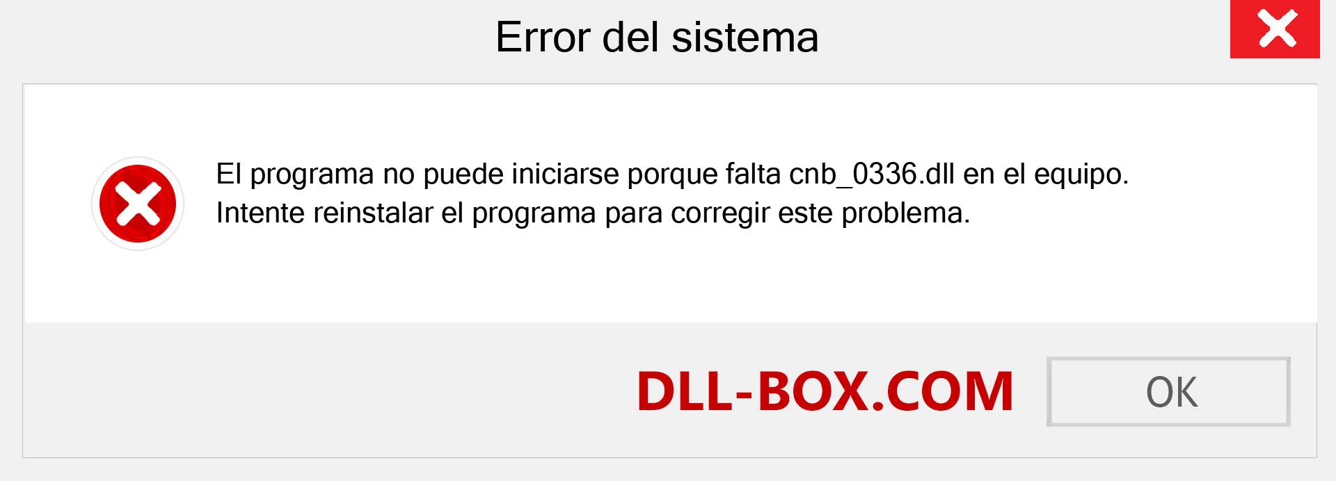 ¿Falta el archivo cnb_0336.dll ?. Descargar para Windows 7, 8, 10 - Corregir cnb_0336 dll Missing Error en Windows, fotos, imágenes